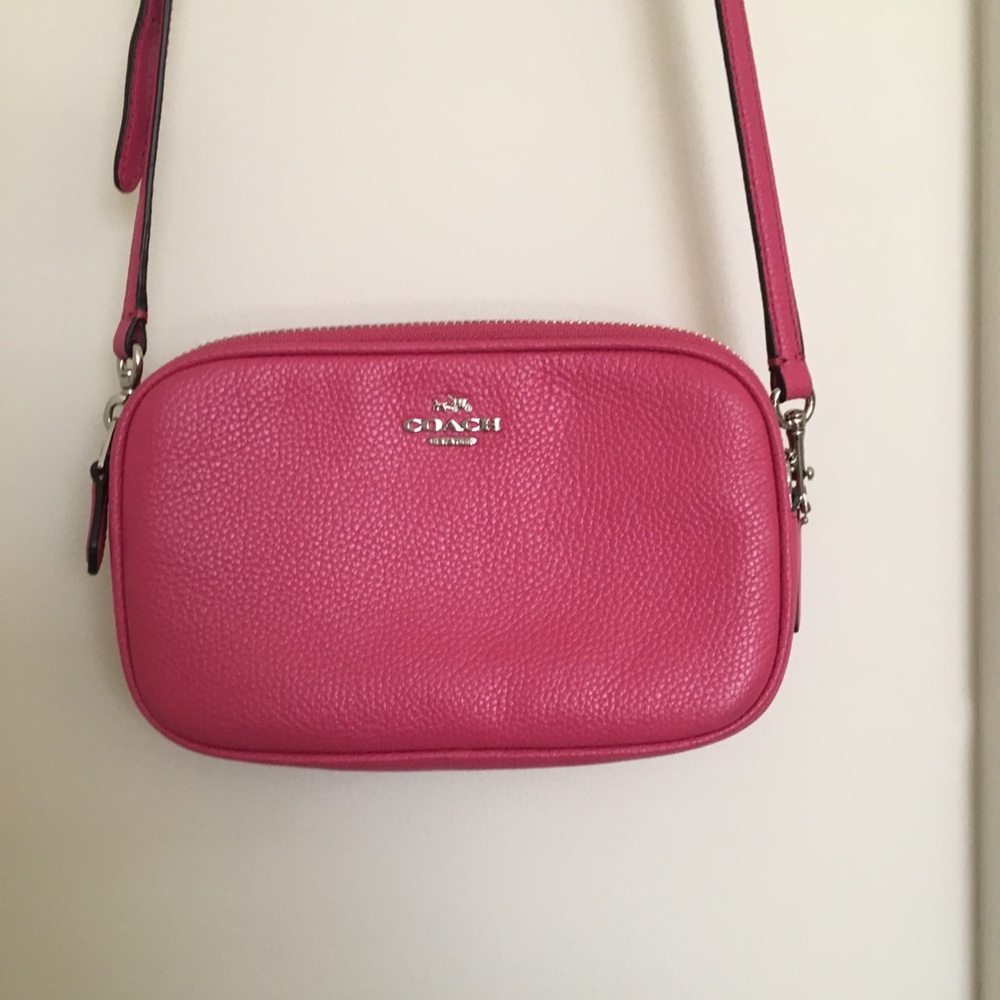 Coach crossbody and wristlet in pink leather